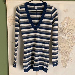Splendid Cashmere Sweater Sz Small Blue Stripes